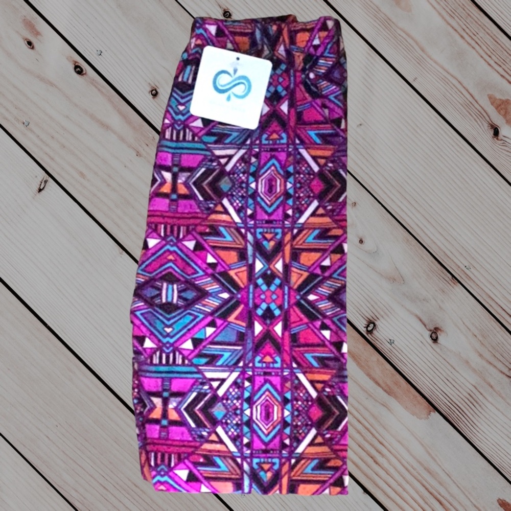 NEW✔️ Mosaic LEGGINGS, PURPLE/Multi,. (OSFM)